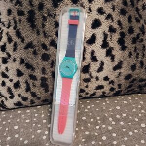 Swatch Teal and Coral Watch NEW